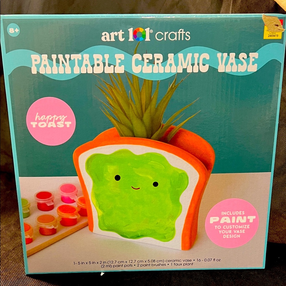 Happy Toast Art 101 Crafts Paintable Ceramic Vase